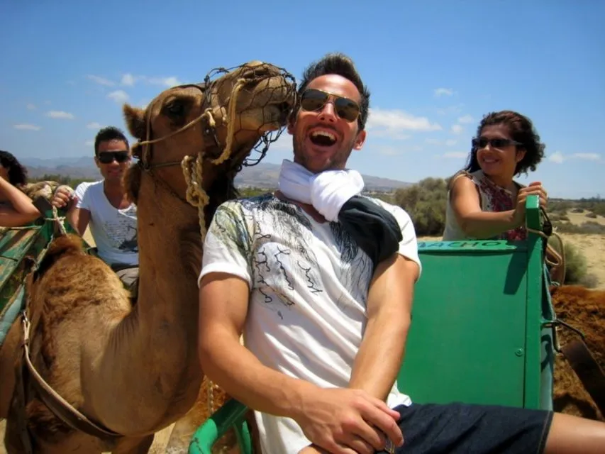 Camel ride across the Maspalomas Dunes in Gran Canaria
