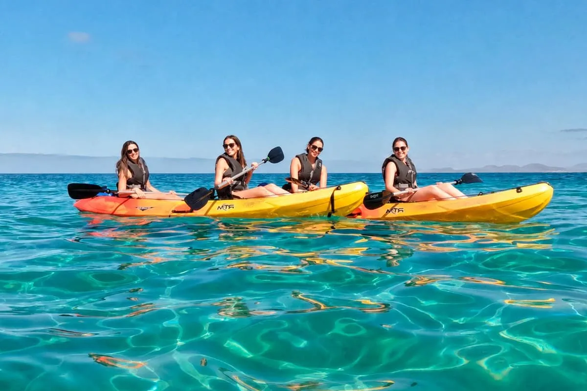 Kayaking beneath the Los Ajaches cliffs in Lanzarote
